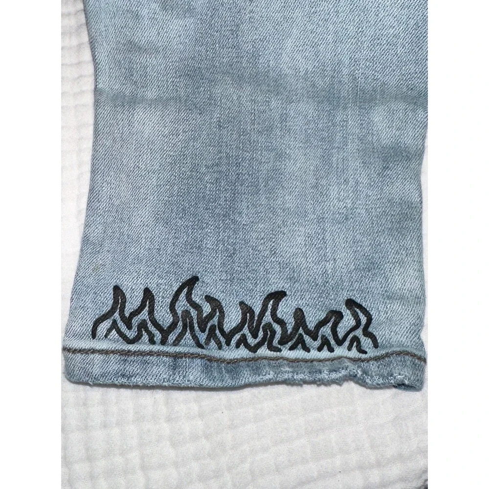 NINTH ROGUE HALL  Slim Distressed Graphic‎ Print Jeans Women's